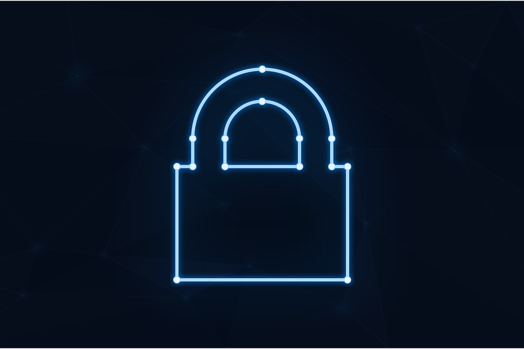 Free padlock neon cybersecurity vector